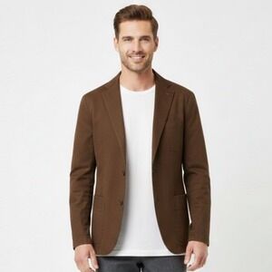 Daniel Cremieux Mens Blazer Med Brown Cotton Twill Jacket Preppy Collegiate